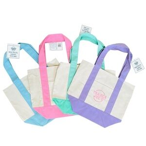 Trader Joe’s NEW Set of 4 Mini Pastel Canvas Tote Bags Limited Edition